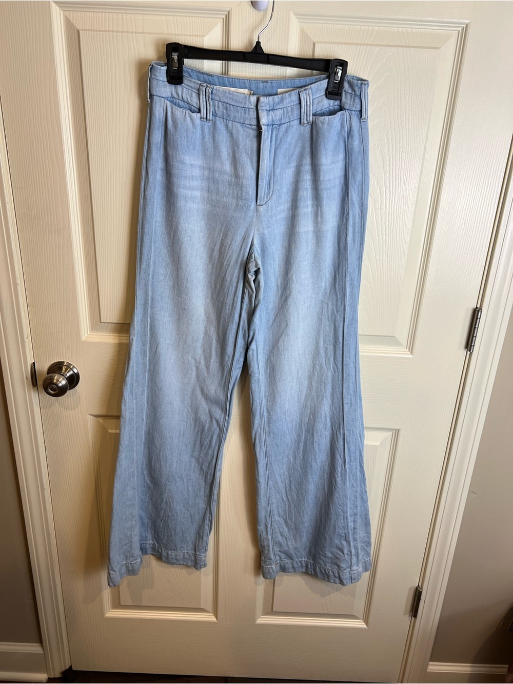 Pilcro High rise cotton linen blend flare  Wide Leg Pants 27